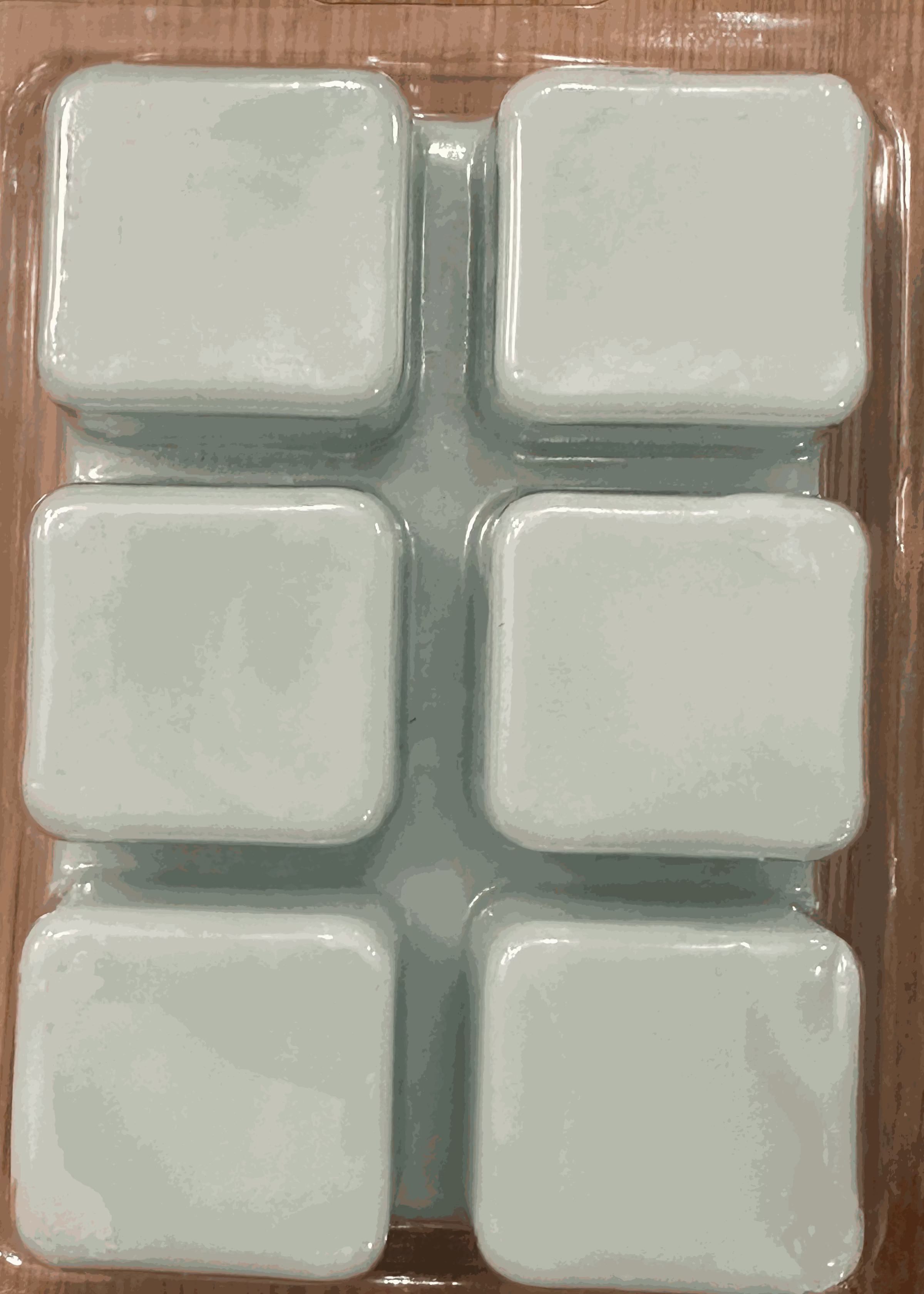 Summer Kiss soy wax melt cubes with juicy watermelon and coconut scent in a clear plastic tray