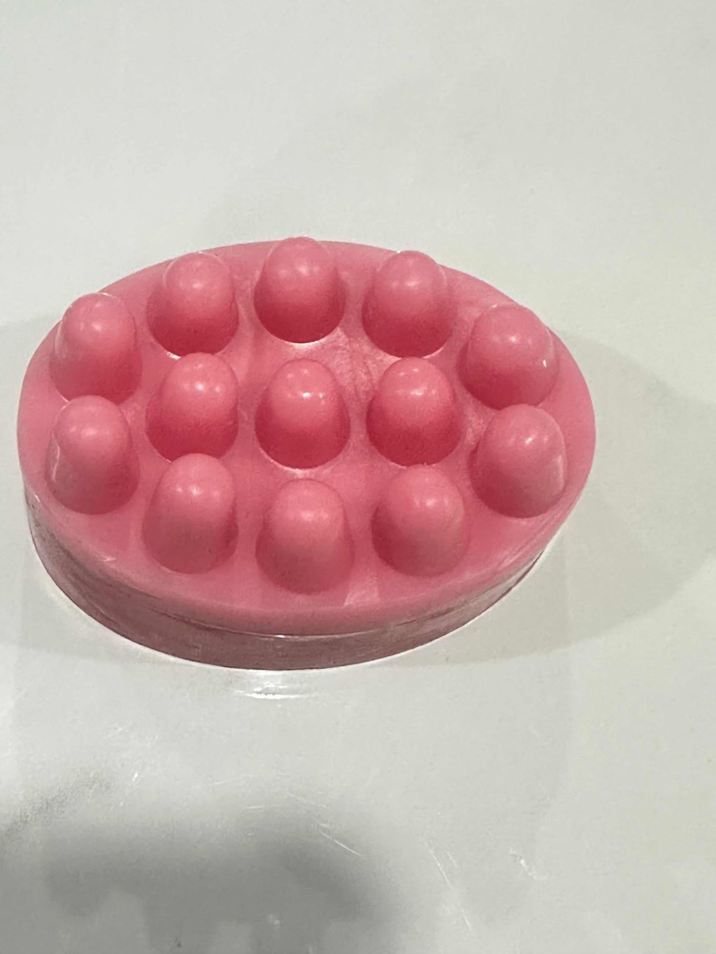 Roselume Massage Soap Bar handmade in Australia with soft floral and musk scent and textured massage surface