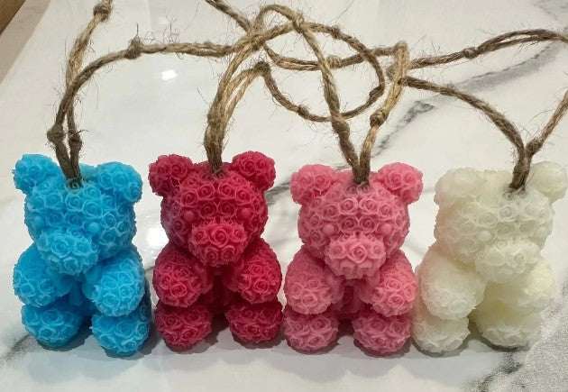 Set of four handcrafted teddy-shaped soaps from Teddy on Soap – 4 Pack, made in Australia, perfect for gifting and everyday use.